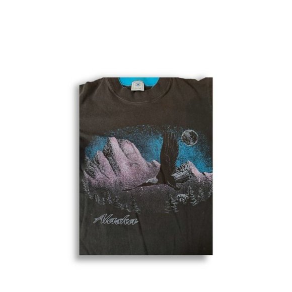 Vintage 90s‎ Alaska Eagle Single Stitch T-Shirt Size: M - Picture 2 of 3